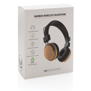 Auriculares personalizados inalámbricos bambú